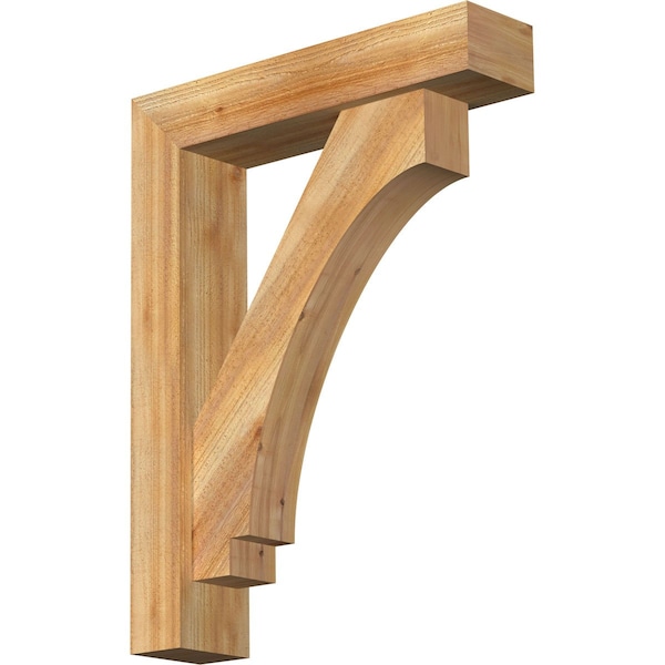 Ekena Millwork Imperial Block Rough Sawn Bracket w/ Offset Brace, Western Red Cedar, 6"W x 26"D x 34"H BKT0604X26X34IMP05RWR - main